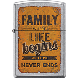 Z3018 – Family Where Life Begins Zippo