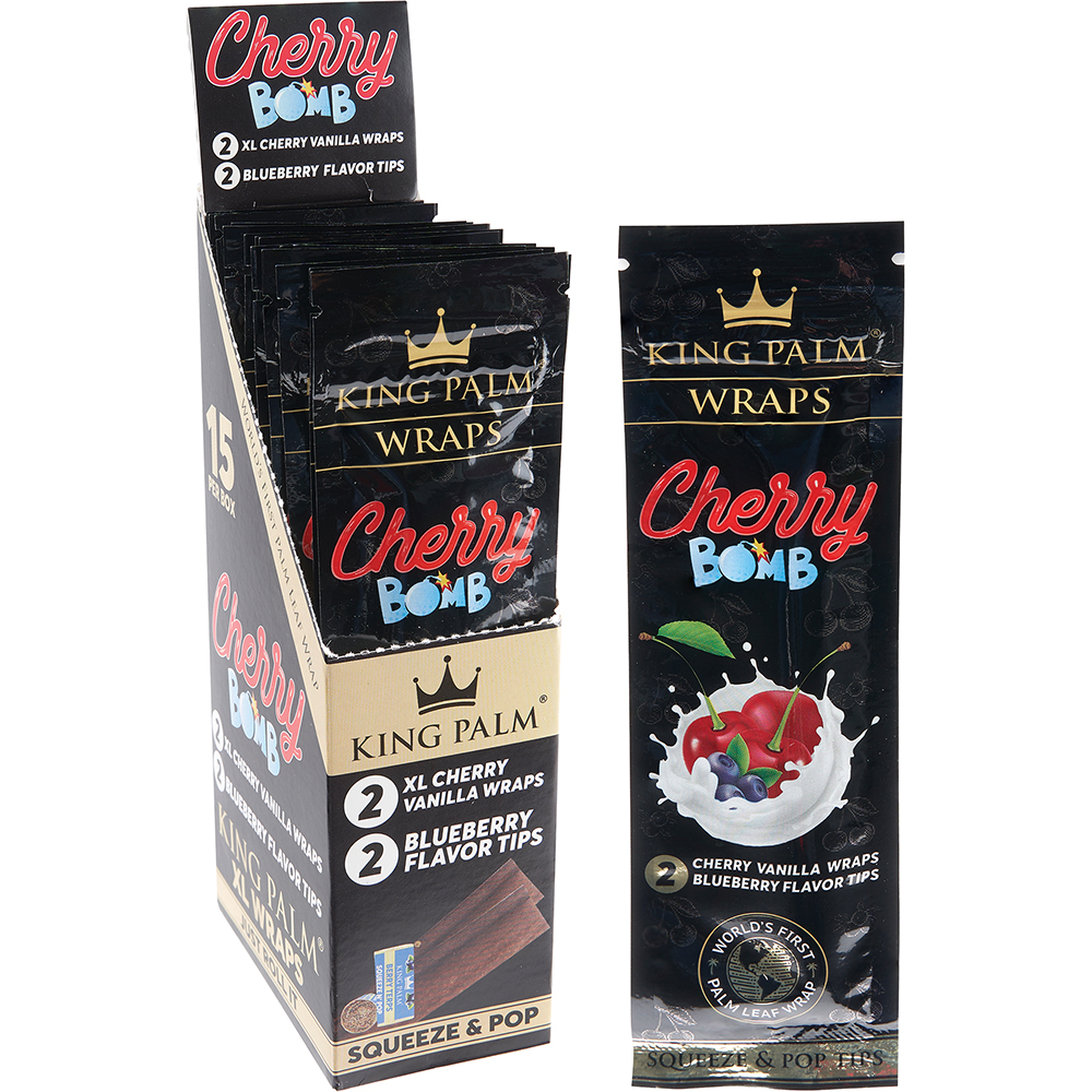 XLCB – (Cherry Bomb) King Palm Wrap W/Flavor Tip (2pk./15ct.)