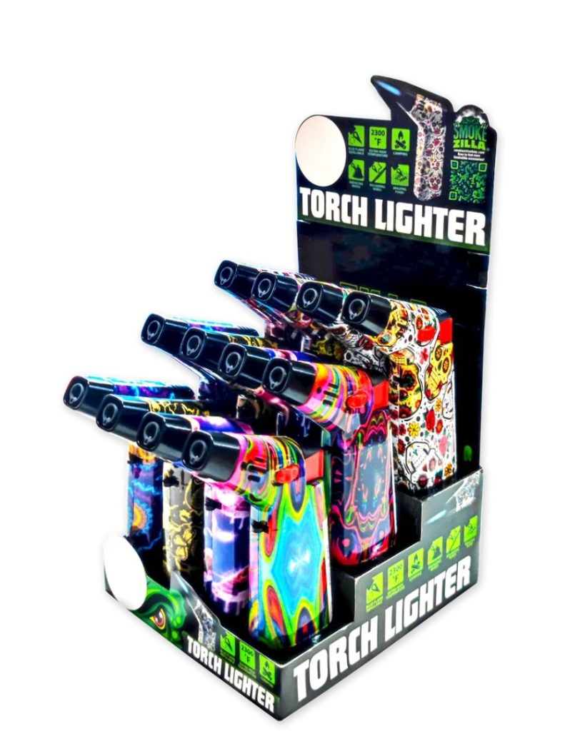 T325 – Smoke Zilla Printed Side Angel Torch Lighter (12ct.)