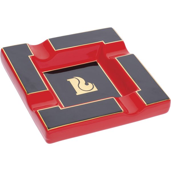 A269 - 8" Red & Black Square Cigar Ashtray