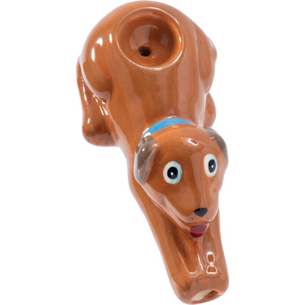 CP133 - 3.5" Brown Dog Wacky Bowlz Ceramic Pipe