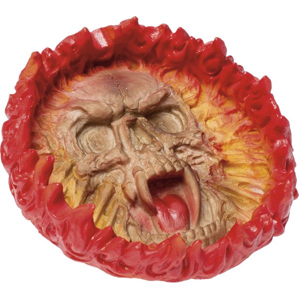 LT218 - Flaming Skull Polystone Ashtray