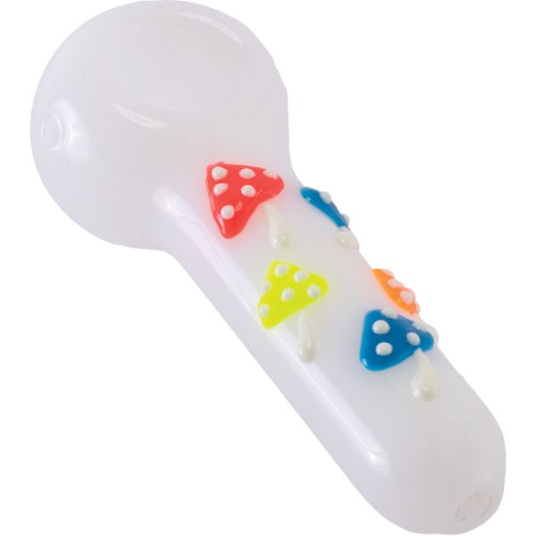 PH178 - 4.9" Mushroom Glass & Clay Hand Pipe