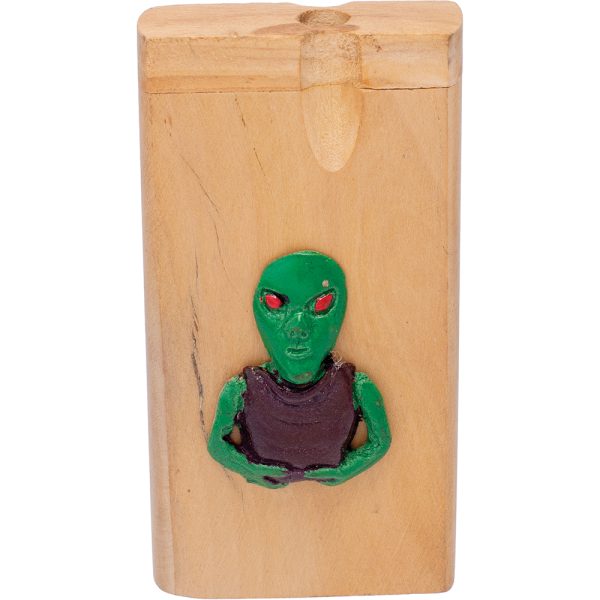 TTE14 - 4" 3D Alien Wood Dugout W/Bat