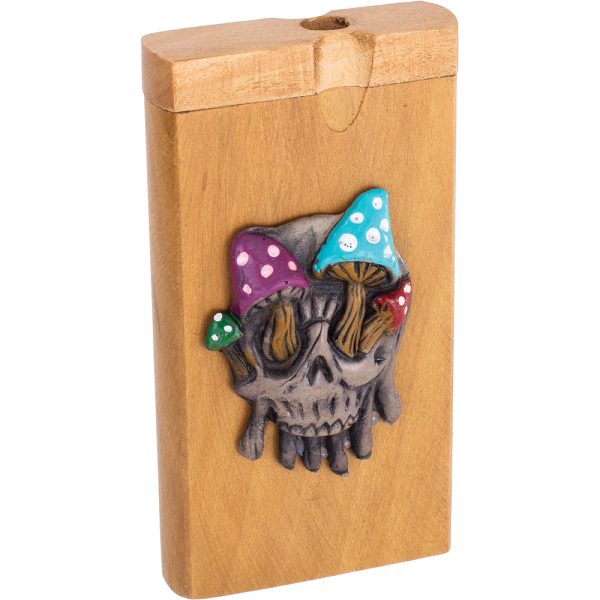 TTE23 - 4" 3D Mushroom Eye Skull Wood Dugout W/Bat