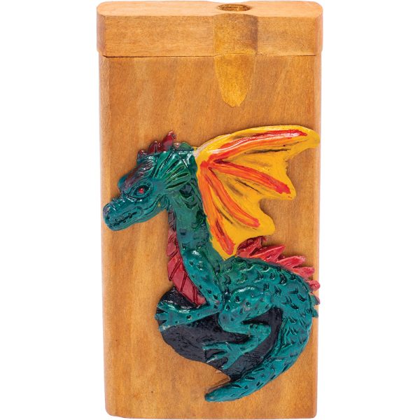 TTE36 - 4" 3D Dragon Wood Dugout W/Bat