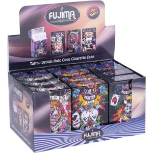 CH54 - (King's) Tattoo Plastic Auto-Open Cig. Pack Holder (12ct.)