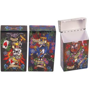CH55 - (100's) Tattoo Plastic Auto-Open Cig. Pack Holder (12ct.)