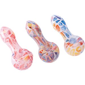PH191 - 4.1" Decal Glass Hand Pipe (Asst. Colors)