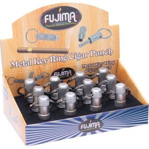 BK12 - Stainless Steel Cigar Punch W/Keyring (12ct.)