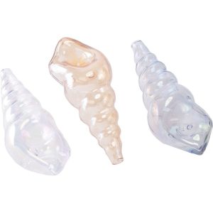 PH168 - 4.3" Conch Electro Plated Glass Hand Pipe (Asst. Colors)