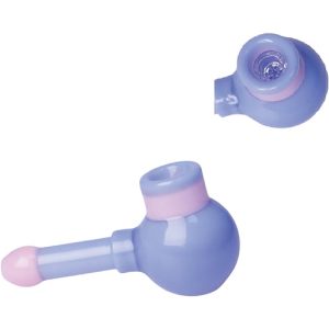 ph286 - 4.5" Globe Glass Hand Pipe W/Built In Screen