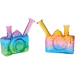 PW418 - 4" Photo Camera Glass Water Pipe (Asst. Colors)