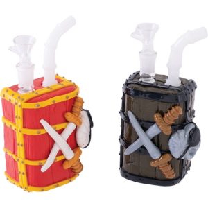 PWB165 - 4.3" Resin Pirate Book Water Bubbler Pipe (Asst. Colors)