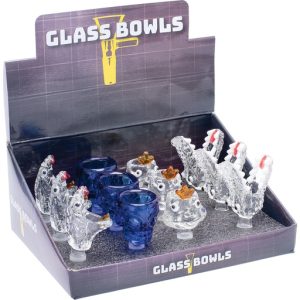 BG13 - 14mm Assorted Shaped Heads Glass Bowl (12ct.)