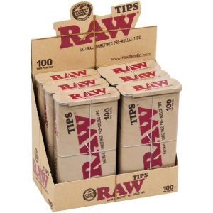 RT7 - Raw Pre-Rolled Tips In Tin 100/Tin (6ct. Display)
